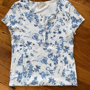 Lucky Brand Toile Henley tee